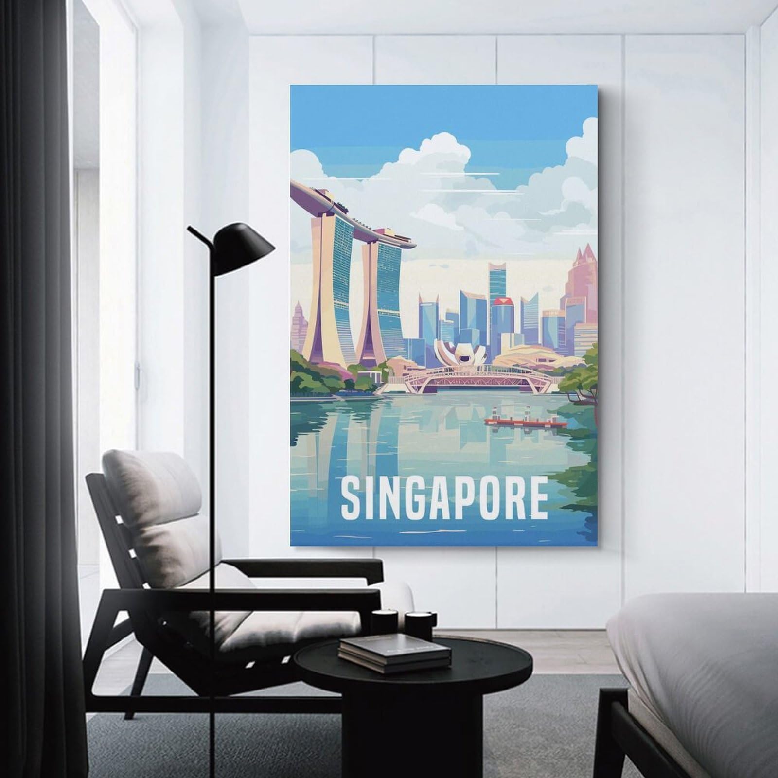 Junmoney Singapore Room Decor Wall Art 12x18inch(30x45cm), for Wall Displays, Bedrooms Or Room Updates, Ideal for Building A Coordinated Art Wall