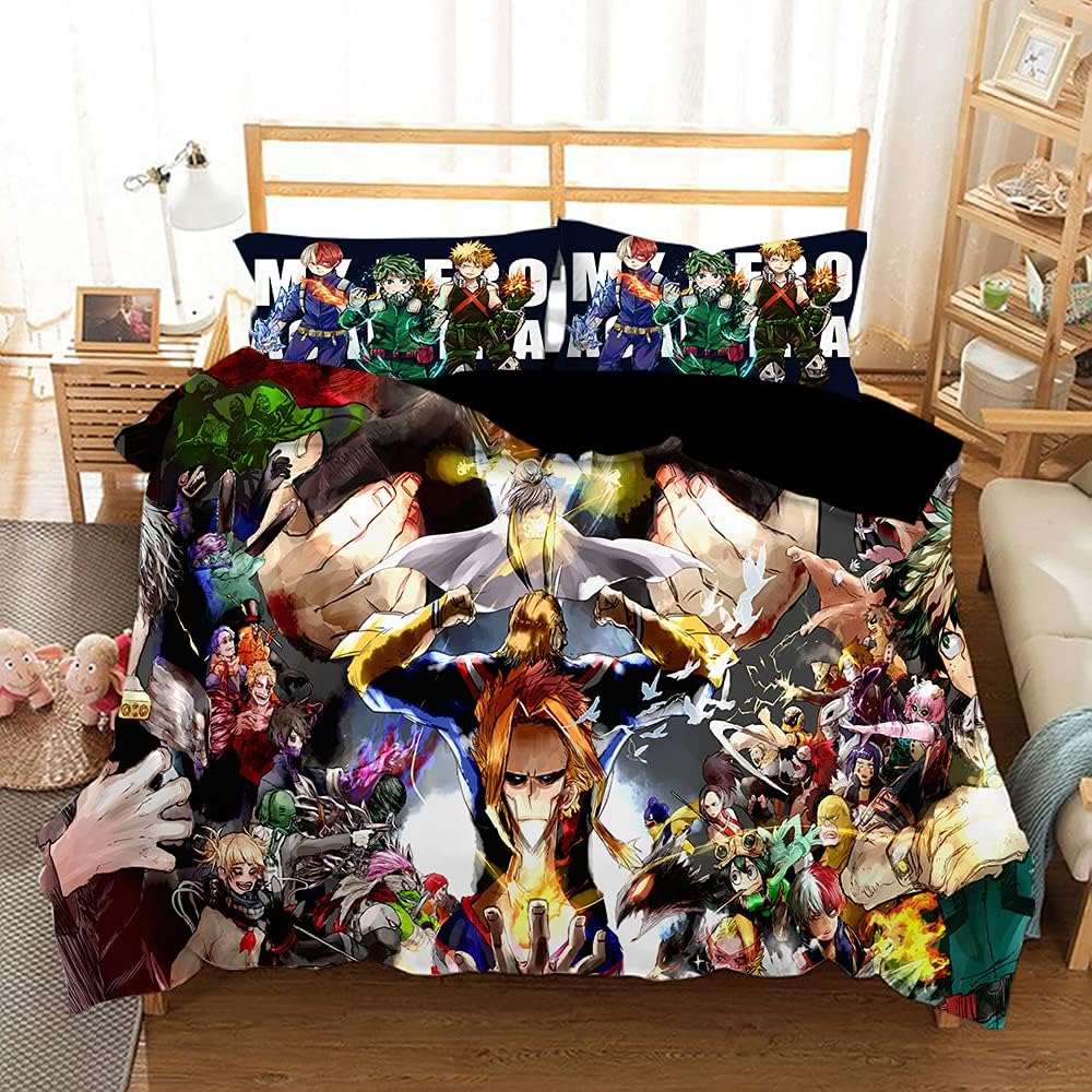 Up To 40% OFF uhoMEy My Hero Academia Bedding Sets Queen Size Anime 3D Printed Bed Set 3Pcs Duvet Cover Bedroom Decor for Boys Girls Adult Gift 1 Quilt Cover + 2 Pillowcases (No Comforter) Get Discount 70% Price uhoMEy My Hero Academia Bedding Sets Queen Size Anime 3D Printed Bed Set 3Pcs Duvet Cover Bedroom Decor for Boys Girls Adult Gift 1 Quilt Cover + 2 Pillowcases (No Comforter)