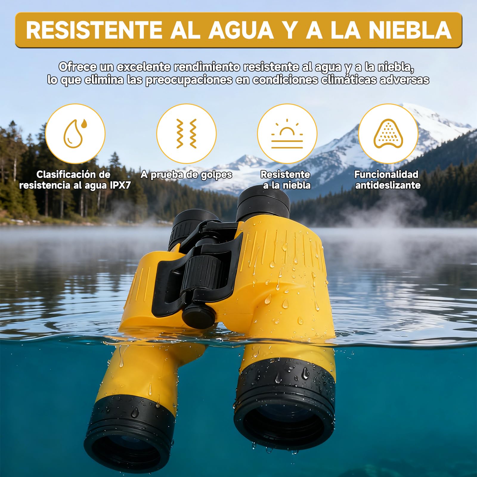 Prismáticos 7x50 Profesionales Impermeables para Canotaje | Prismaticos Profesionales Largo Alcance para Adultos - HD BAK4 FMC,Flotantes para Navegación Pesca Deportes Acuáticos