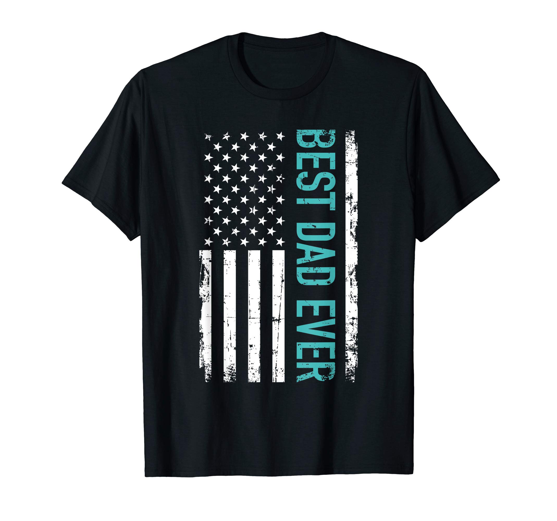 Father's day giftsFather's day Best dad ever with US american flag Short Sleeve T-ShirtOEKO-TEX STANDARD 100