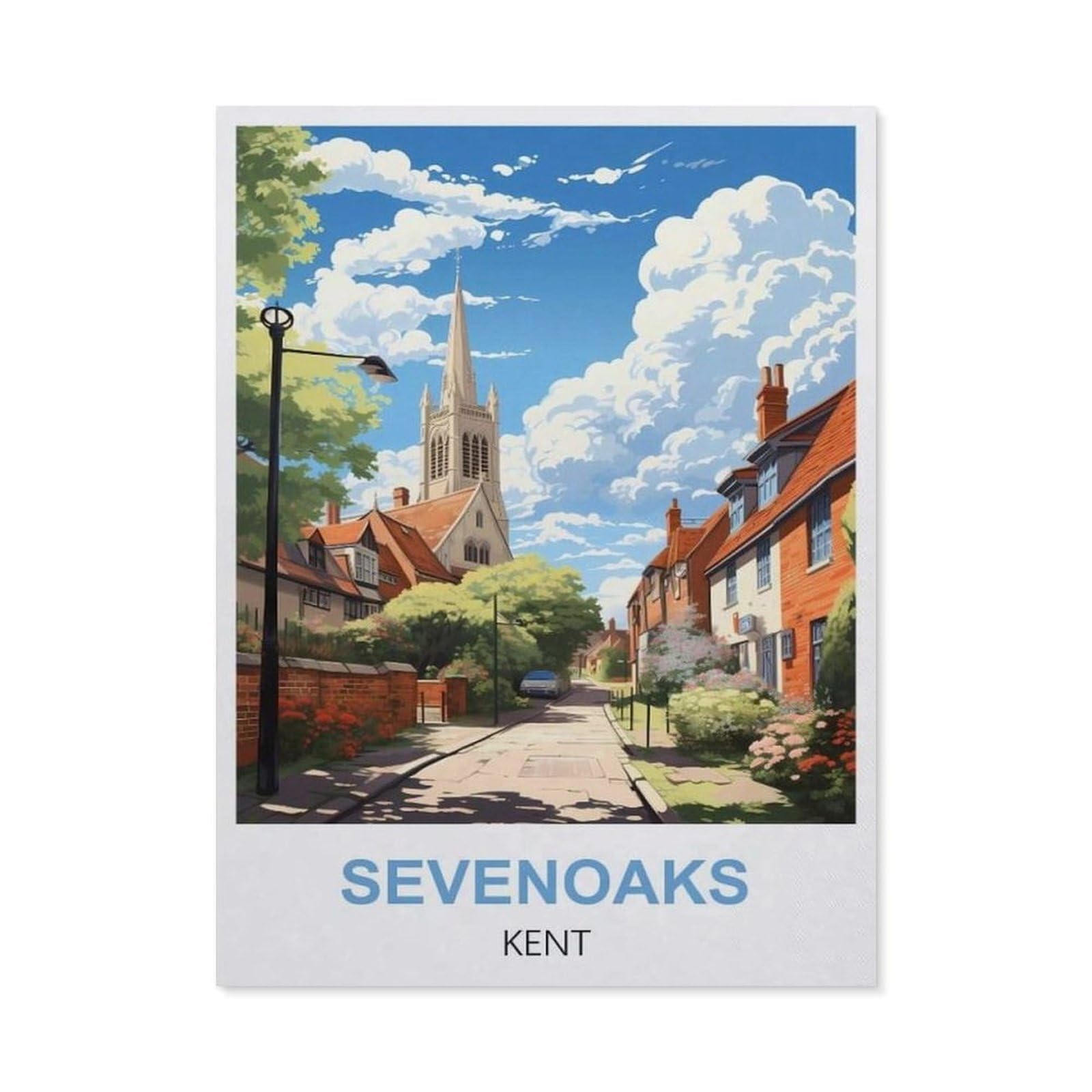 Vintage Art Metal Signs Funny Sign，Sevenoaks Kent(15x30cm）