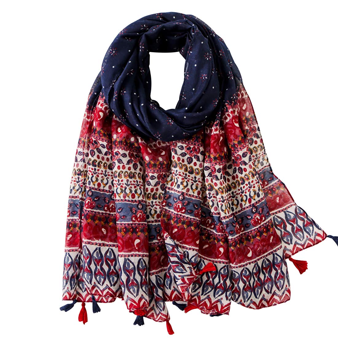 FAIRYGATE Womens Scarf Large Flower Holiday Bohemian Scarves Shawl Wrap for All Seasons Beach Cover up Sarongs Ladies Scarfs Gifts for Women 15231