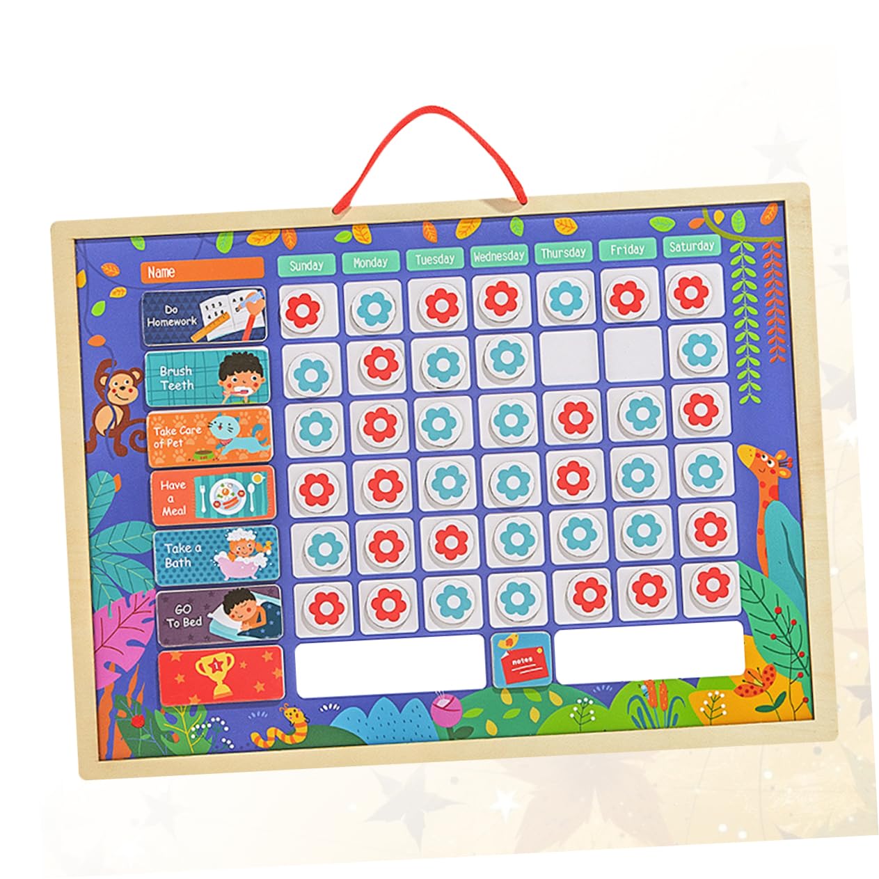 FUNOMOCYA Tabla de Recompensas para Niños de Madera, Tablero de Hábitos