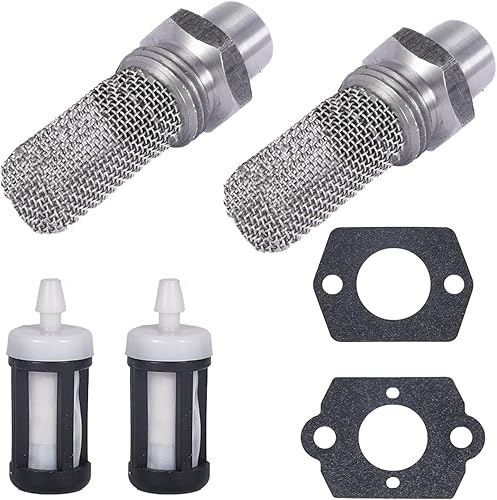 Paquete de 2 pararrayos de chispas para soplador Stihl BG85 BG86 BG55 BG56 BR200 SH85 SH86 SH55 SH56 4229-140-6905 con kit de juntas de filtro de