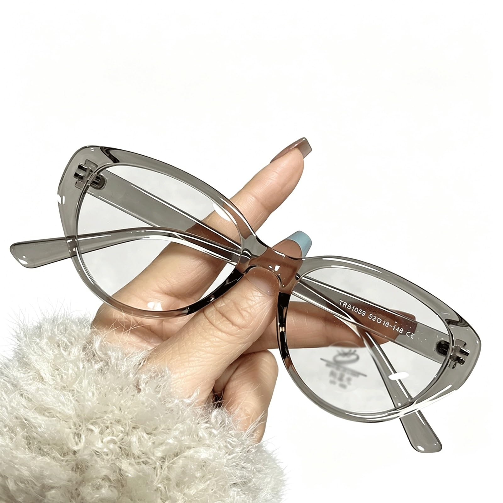 KLJUddGY Full Rim Eyewear Frames Prescription Available Blocking Eyeglasses AC Clear Lenses Spectacles for Computer Ultra-light Decor(Gray)