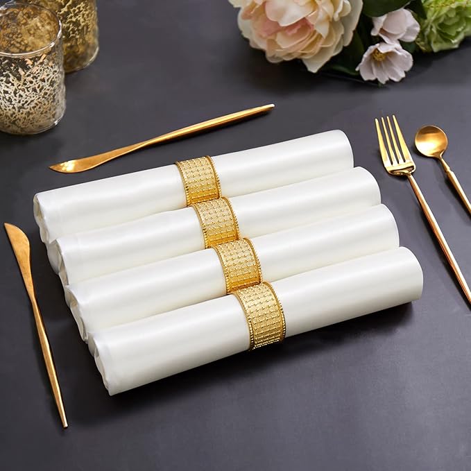 Servilletas de Tela Satinadas Ivory 30 Pack 50x50 cm miniatura 2