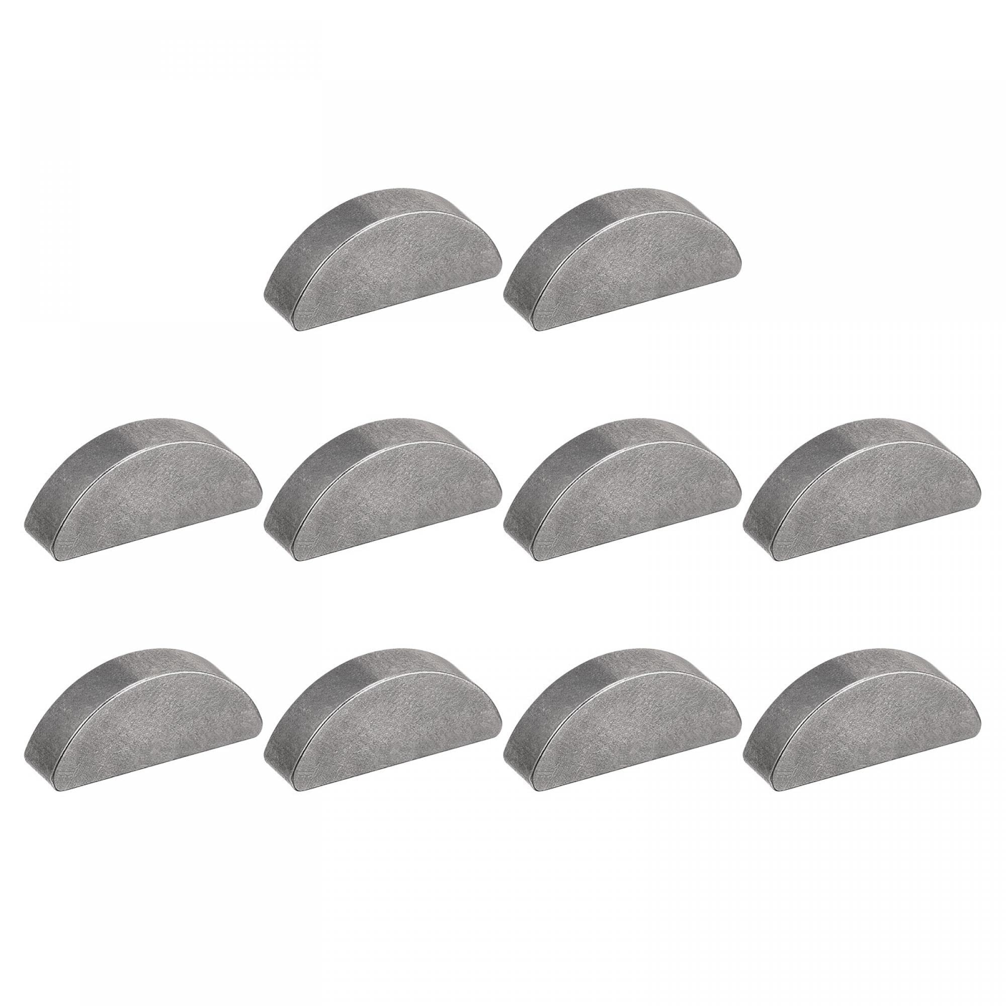 sourcing map Clavette Demi Lune 10pcs 45# Acier 22mm Longueur x 9mm Largeur x 5mm Épaisseur Demi-cercle Clé