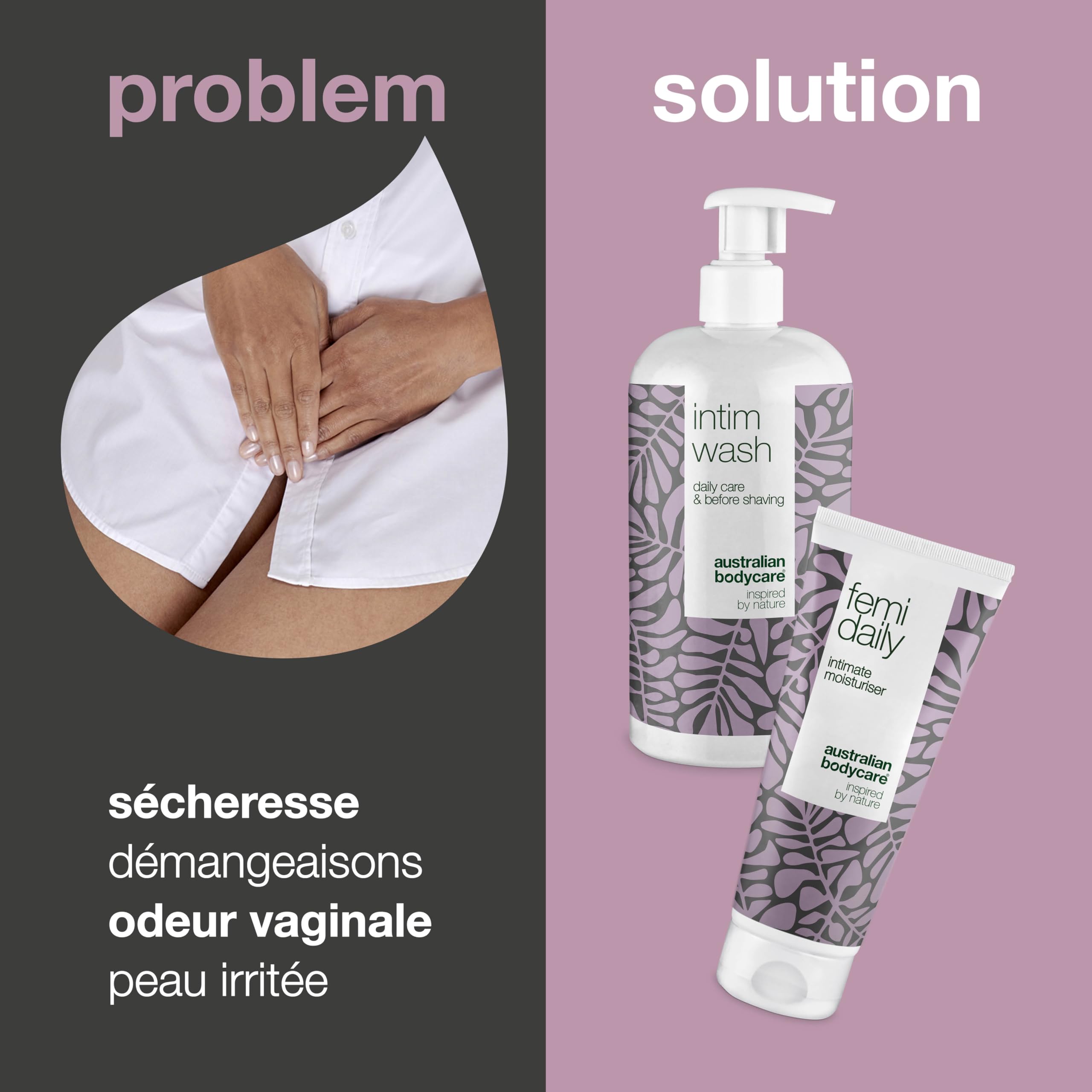 Kit d'hygiène intime 2 pièces pour femme | Lotion de nettoyage 500 ml & gel vaginal 100 ml | Conçu pour lutter contre les démangeaisons, la sécheresse & les odeurs indésirables dans la zone intime