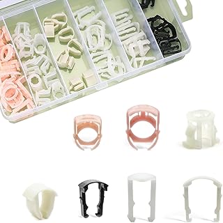 70PCS Car Fuel Line Clips, Fuel Line Clamp, 3/8" 5/16" Plastic Fuel Tank Repair Kit, 7 Sizes Fuel Line Retainer Clips Assortment Kit Car Accessories Compatible with Ford GM Chrysler