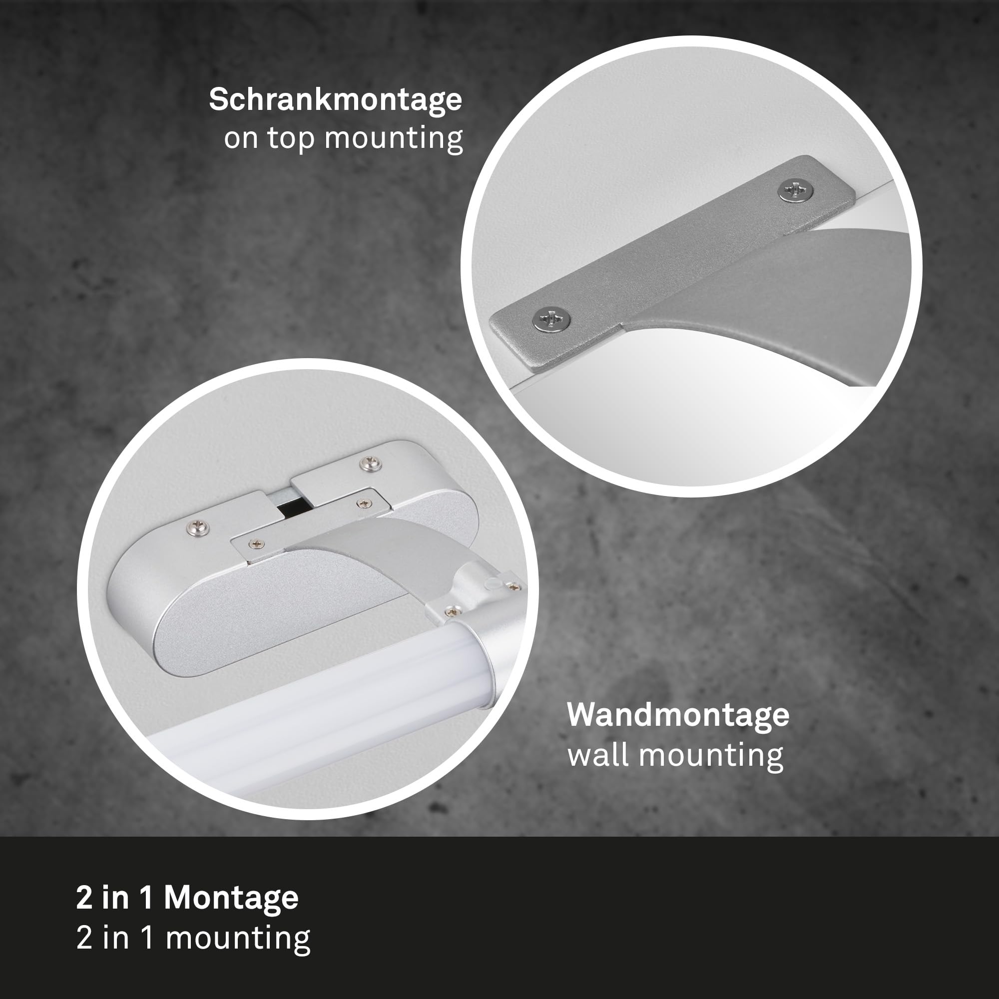 Lampe LED Miroir Salle De Bain BRILONER - 40cm, 6W, Blanc Neutre, IP44, Montage Murale Ou Armoire - Noir