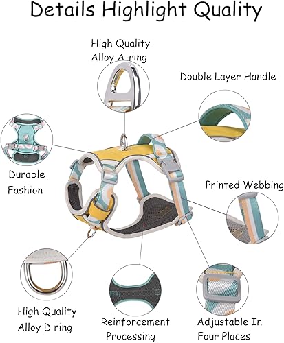 Miniatura 4 de Petank Arnés para perros pequeños, arnés para perro con asa, arnés para perro pequeño, arnés para perro Puppia, arnés de chaleco para perro, arnés