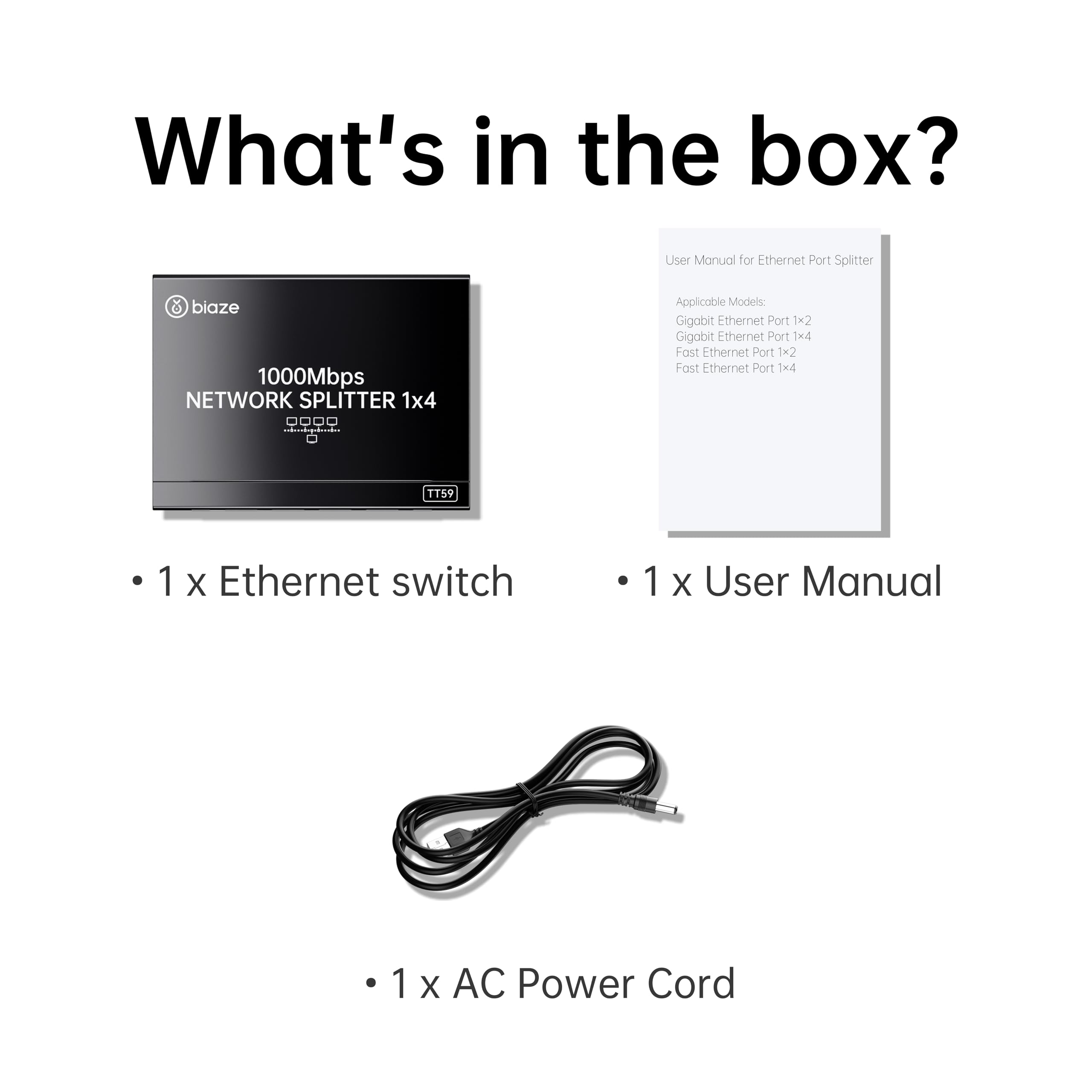 Divisor Ethernet de 4 puertos, adaptador de concentrador de red Gigabit LAN de 1 a 4, conector de cable de Internet Plug & Play para hogar/oficina/escuela, divisor RJ45 Cat6 para PC/módem/router