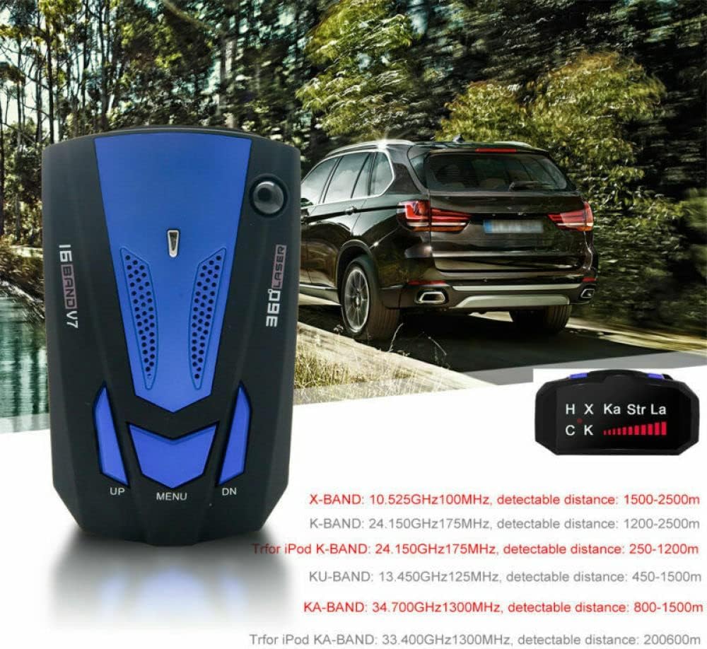 Baceyong rilevatore radar, auto 16 banda V7 360 gradi GPS velocità sicura anti-radar rilevatore laser allarme vocale