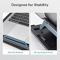 Vista 7 de Adjustable Lap Desk - with 6 Adjustable Angles, Detachable Mouse Pad, & Dual Cushions Laptop Stand for Car Laptop Desk, Work Table, Lap Writing