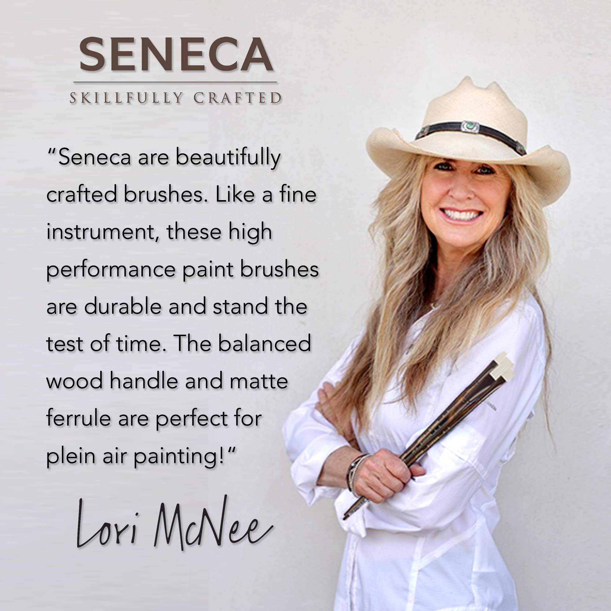 Seneca Artist Brushes by Willow Wolfe, pennello professionale con setole sintetiche per acrilico, olio e olio miscelabile con acqua, serie 1700, 4 rotondi