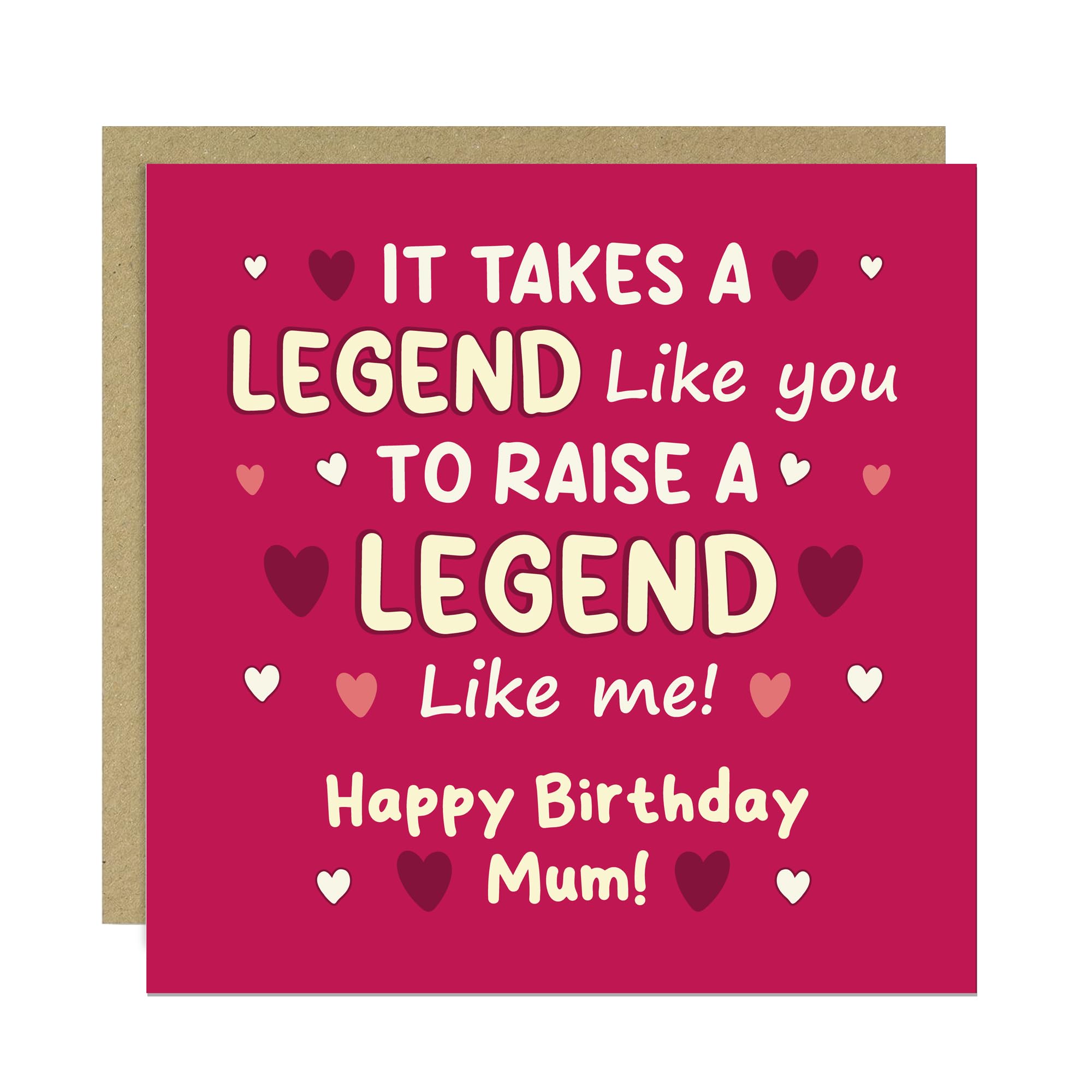 RED OCEAN Card For Mums Birthday With Kraft Envelope, RAISE A LEGEND Card, Funny Mum Cards From Daughter Son, Thank You Card For Mum
