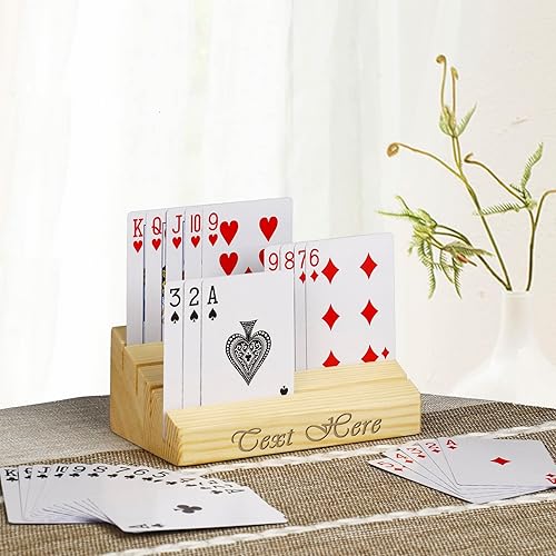 Miniatura 6 de Dinikally Titular de madera personalizado con nombre, organizador, bandejas con texto grabado