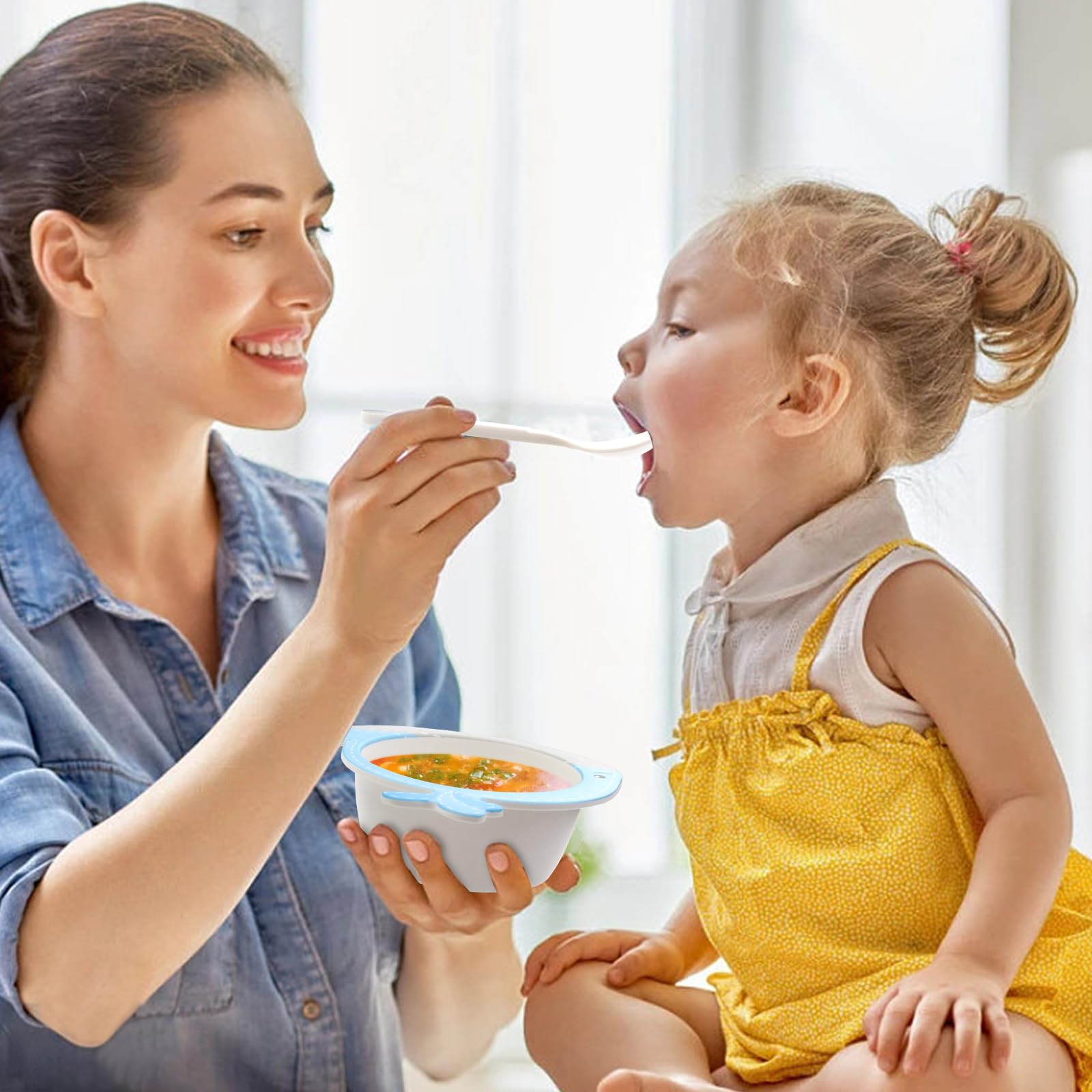 Assiettes Service de Table - Service de table pour Enfants - Comprend assiette, bol, tasse, fourchette et cuillère, ustensiles de cuisine, Sans BPA (Baleine)