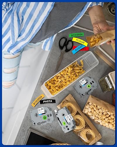 Miniatura 8 de BEYONDTEK Trabajo para PT-H110 PT-D200 PT-D210 PT-D220 Compatible con Brother Label Maker Tape 0.472 in 0.47 Laminado Coloreado para Brother P Touch