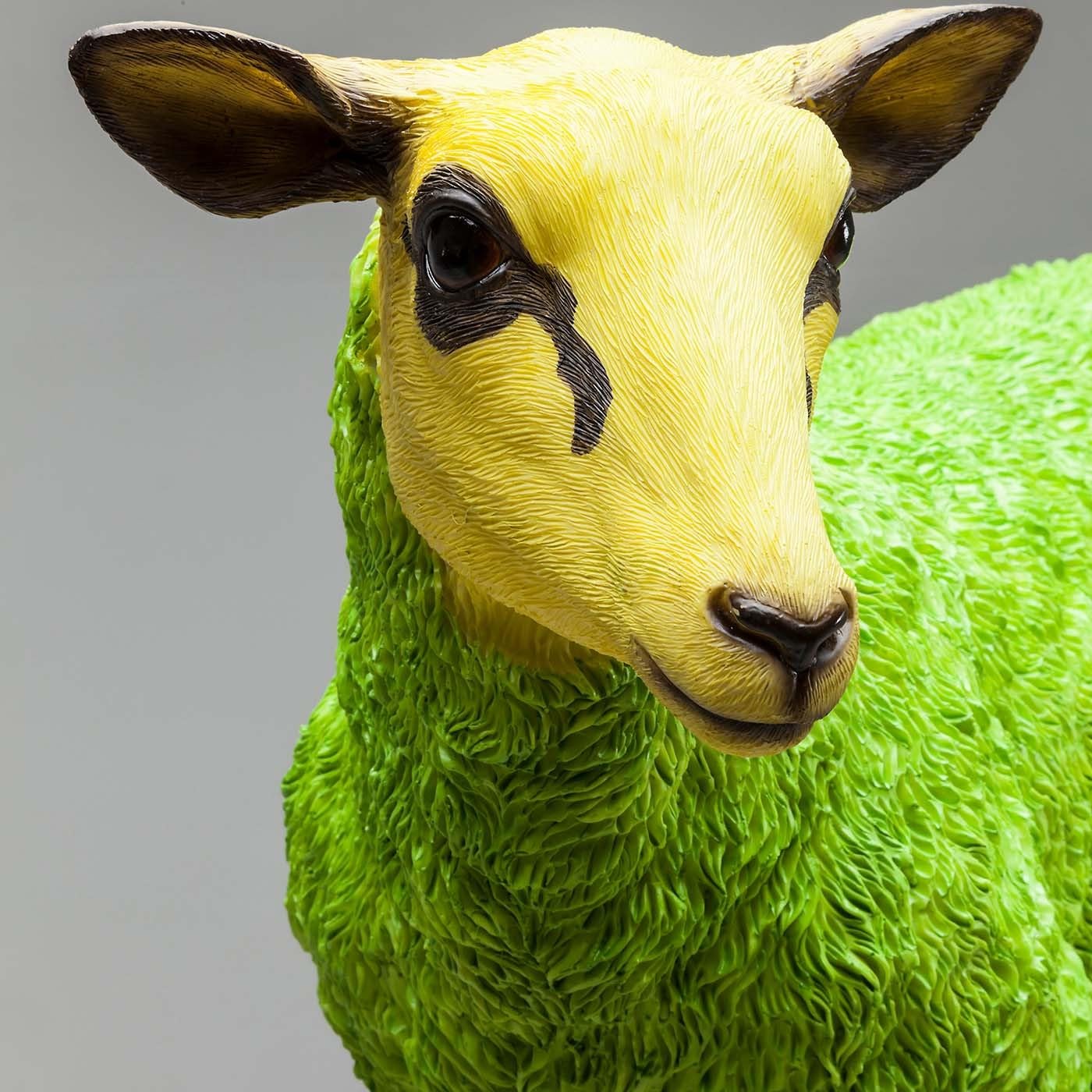 Kare Design Deco Figurine Sheep, Green/Yellow, Decorative Decor