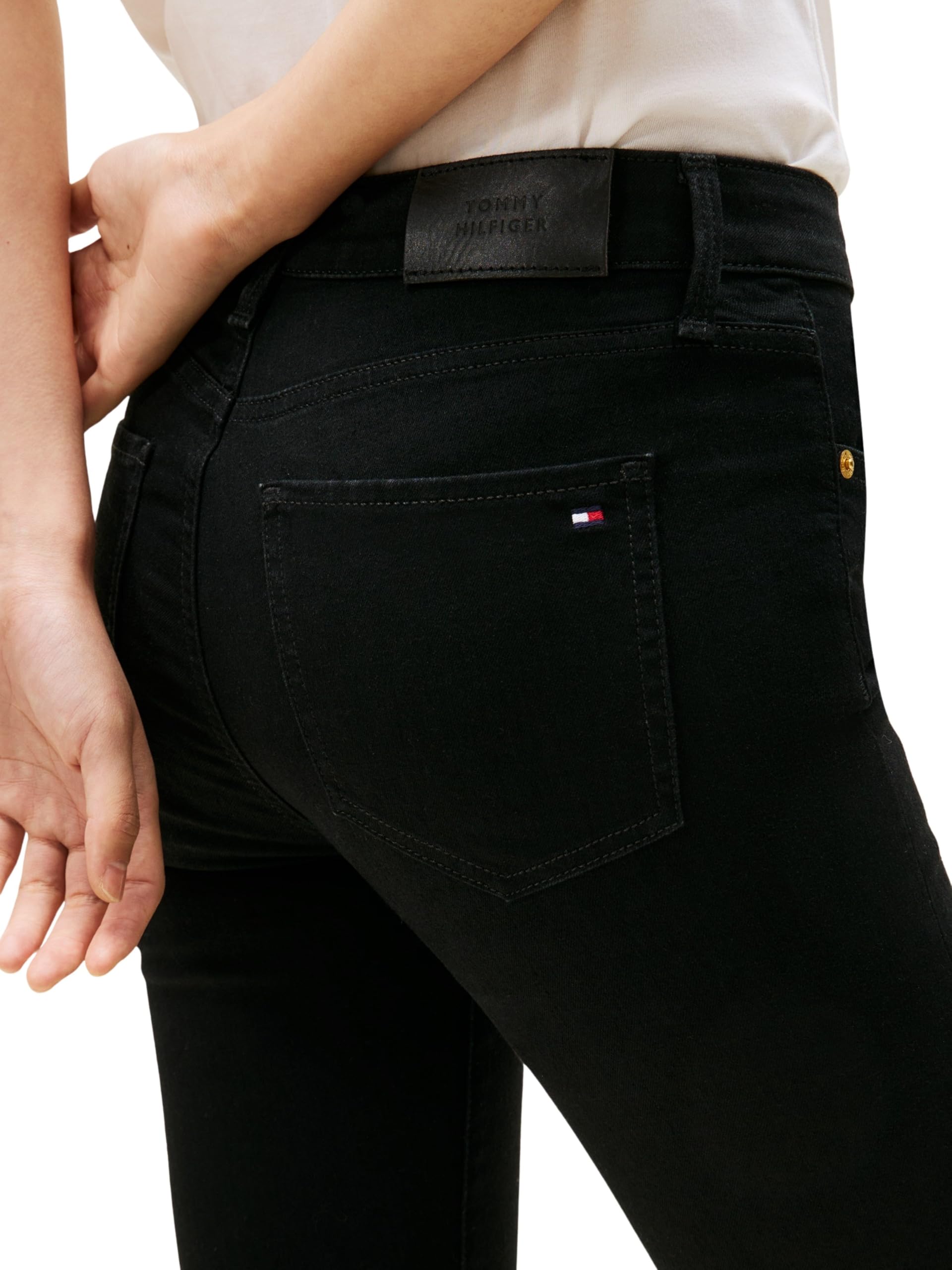 Tommy Hilfiger Damen Skinny DNM Black Como Skinny Rw Ww0ww46720