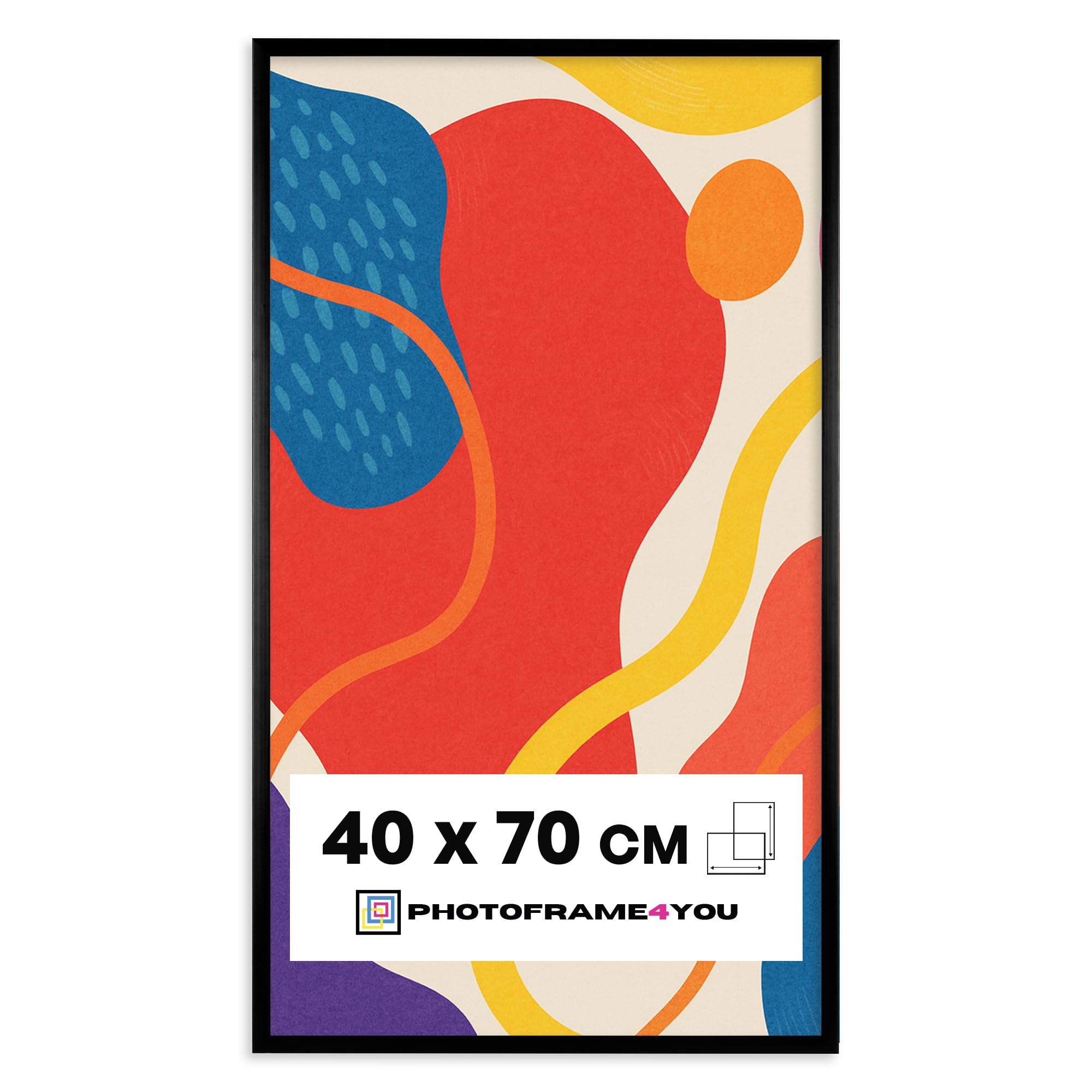 Photoframe4you - Black Photo Frame 40x70 cm / 15,7x27,6 in. - Shatterproof Acrylic Glass - Durable Plastic Wall Hanging for Pictures, Posters, Art Prints, Certificates & More - Nancy