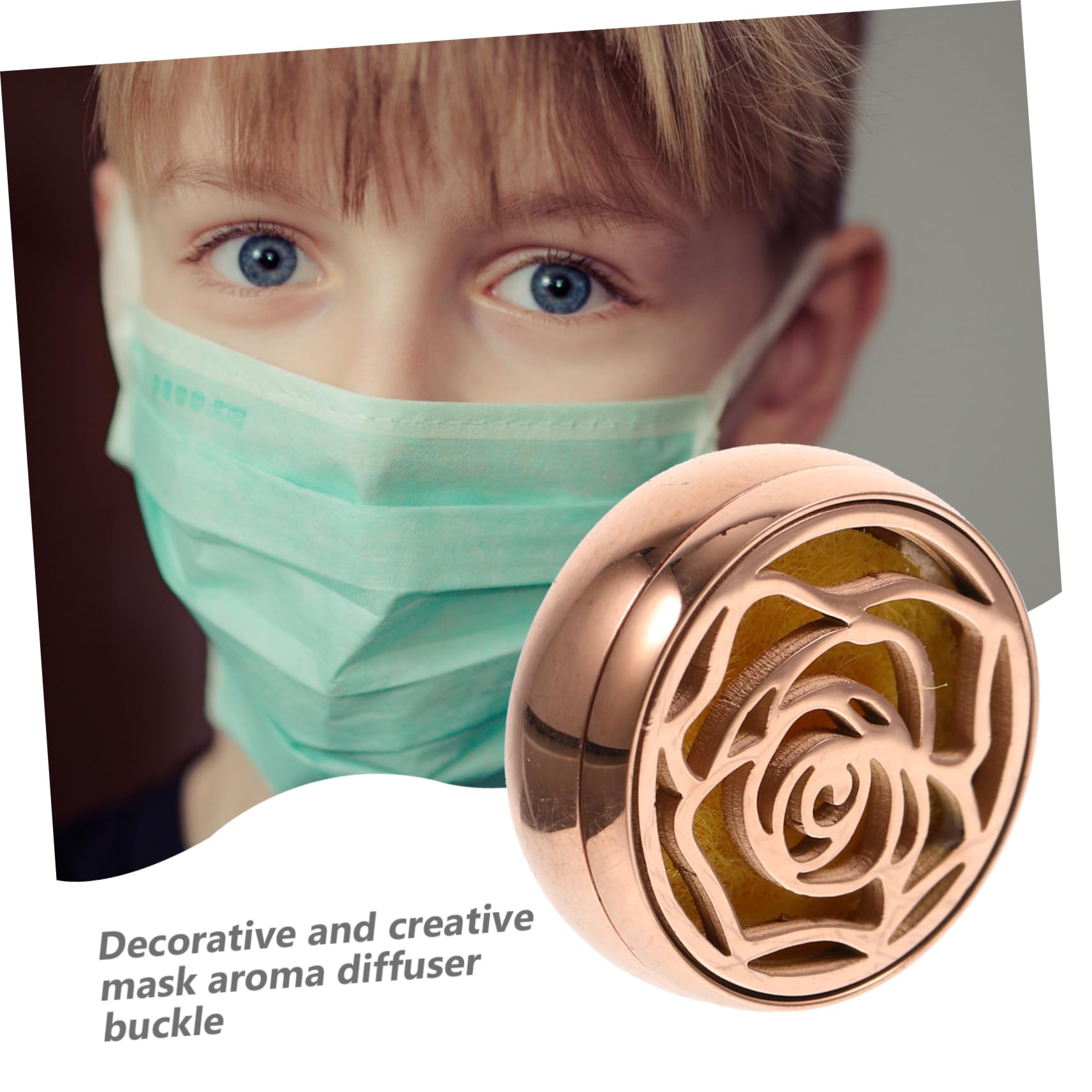 SOLUSTRE 5sätze Mini Aromatherapie Diffuser Clip Für Masken Tragbarer Duftbuckle Mit Baumwollpads Roségold Für Entspannende Atemtherapie Unterwegs