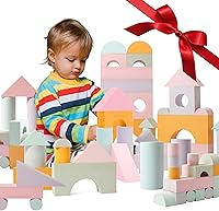 CraftyHappitoys 34 Jumbo Foam Blocks for Toddlers - Soft Stacking Shapes Colors Building Toys for Preschool Sensory Play & Bath Time Ages 3+