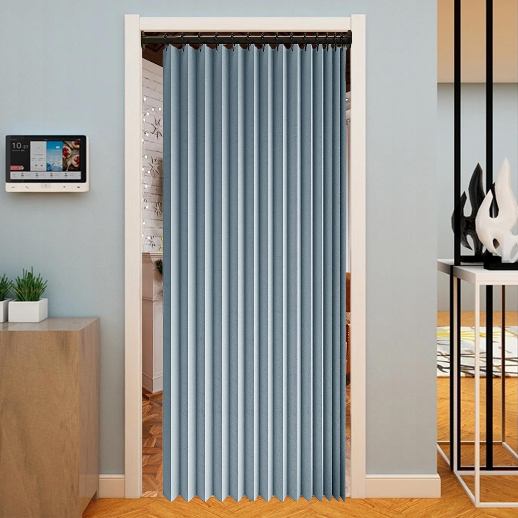 Rideau accordéon porte pliable et isolant thermique 120x182 cm