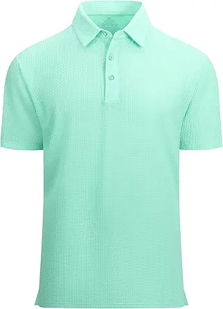 Alex Vando Mens Bubble Jacquard Polo Shirt Super Stretch Short Sleeve Polo Shirts for Men
