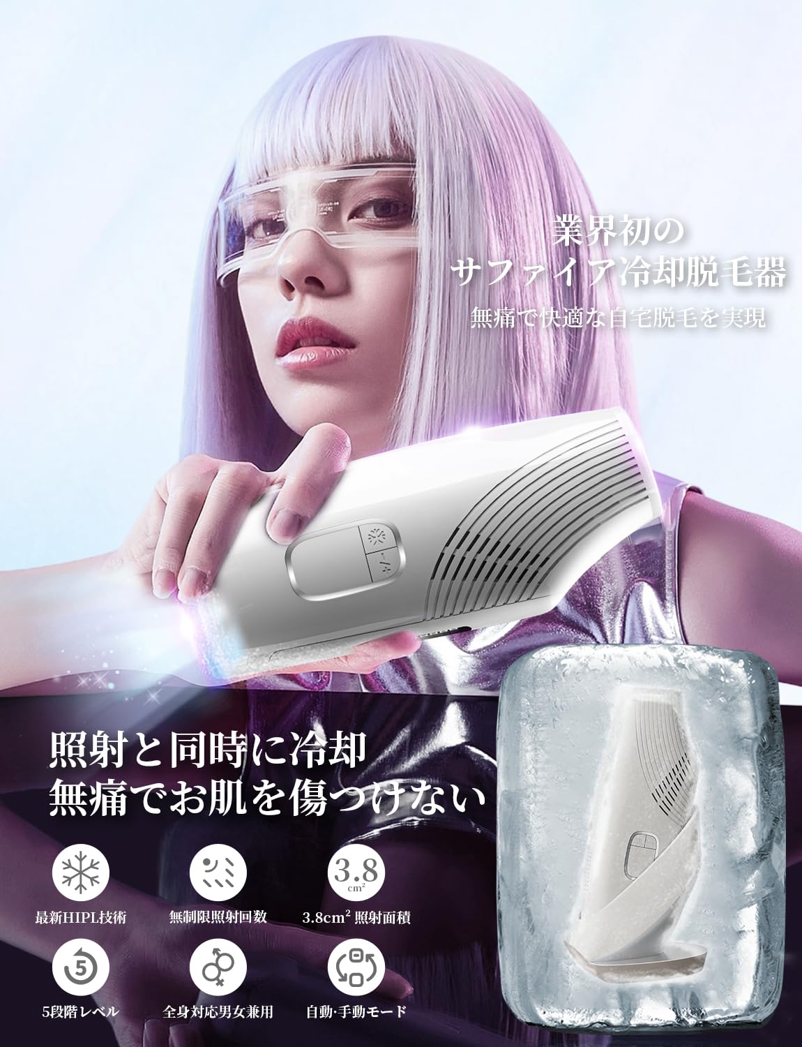 光脱毛器 T2-008 Benicci IPL 99万照射 無痛脱毛 男女兼用 光脱毛器 T2-008 Benicci IPL 99万照射 無痛脱毛 男女兼用