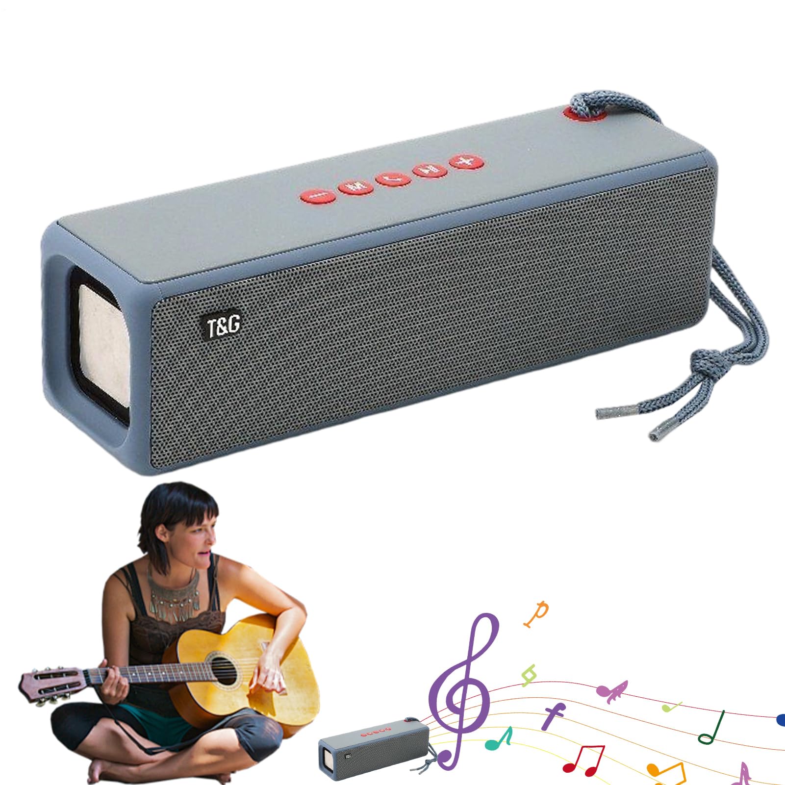 Altoparlante Wireless Altoparlante Musicale Portatile con Audio Nitido e | Batteria Ricaricabile per Adulti e Ragazzi, Ideale per Picnic Spiaggia Campeggio Viaggi e Camera da