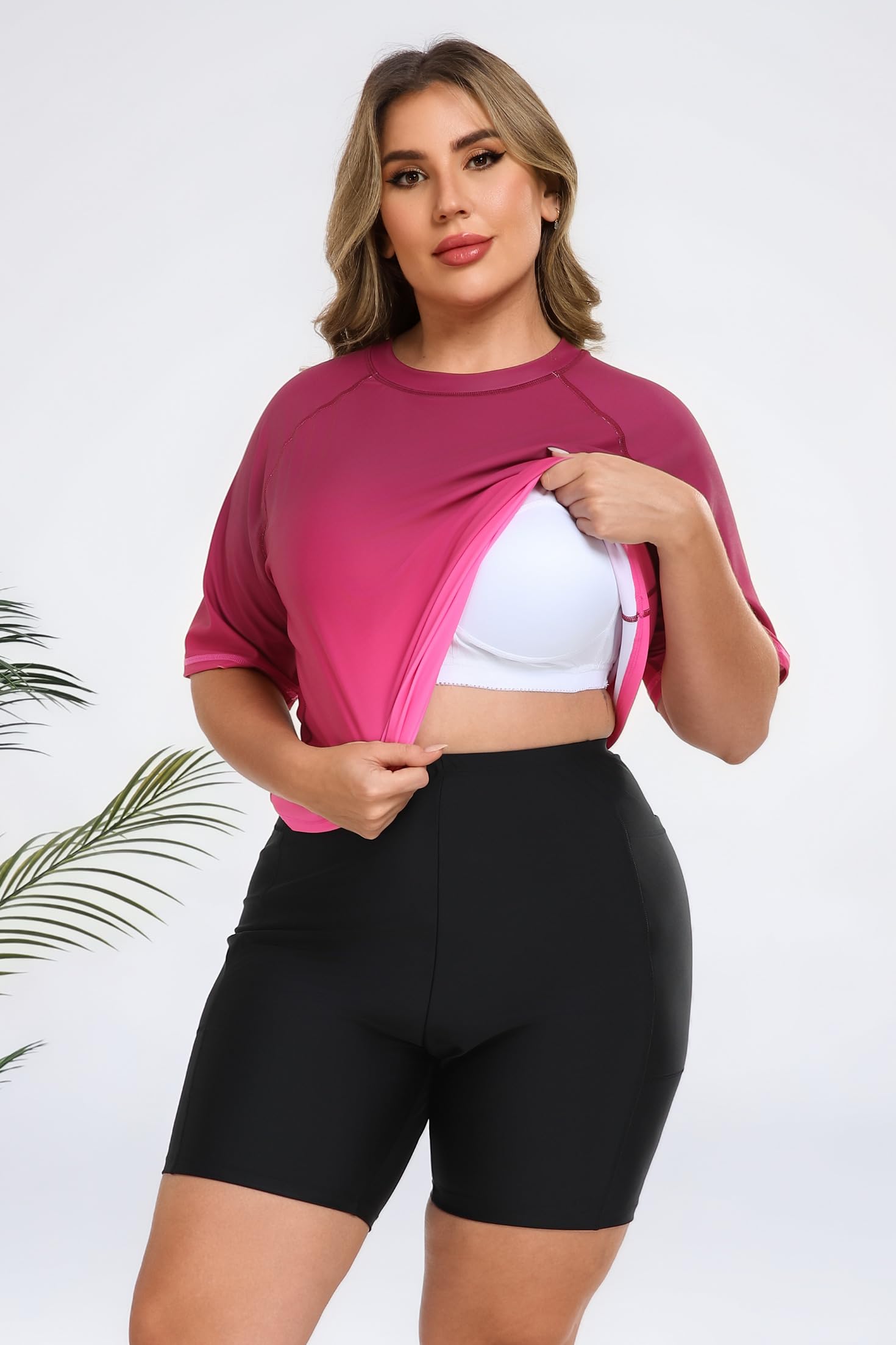 Halcurt Maillot de bain 2 pièces avec soutien-gorge intégré et poches pour femme