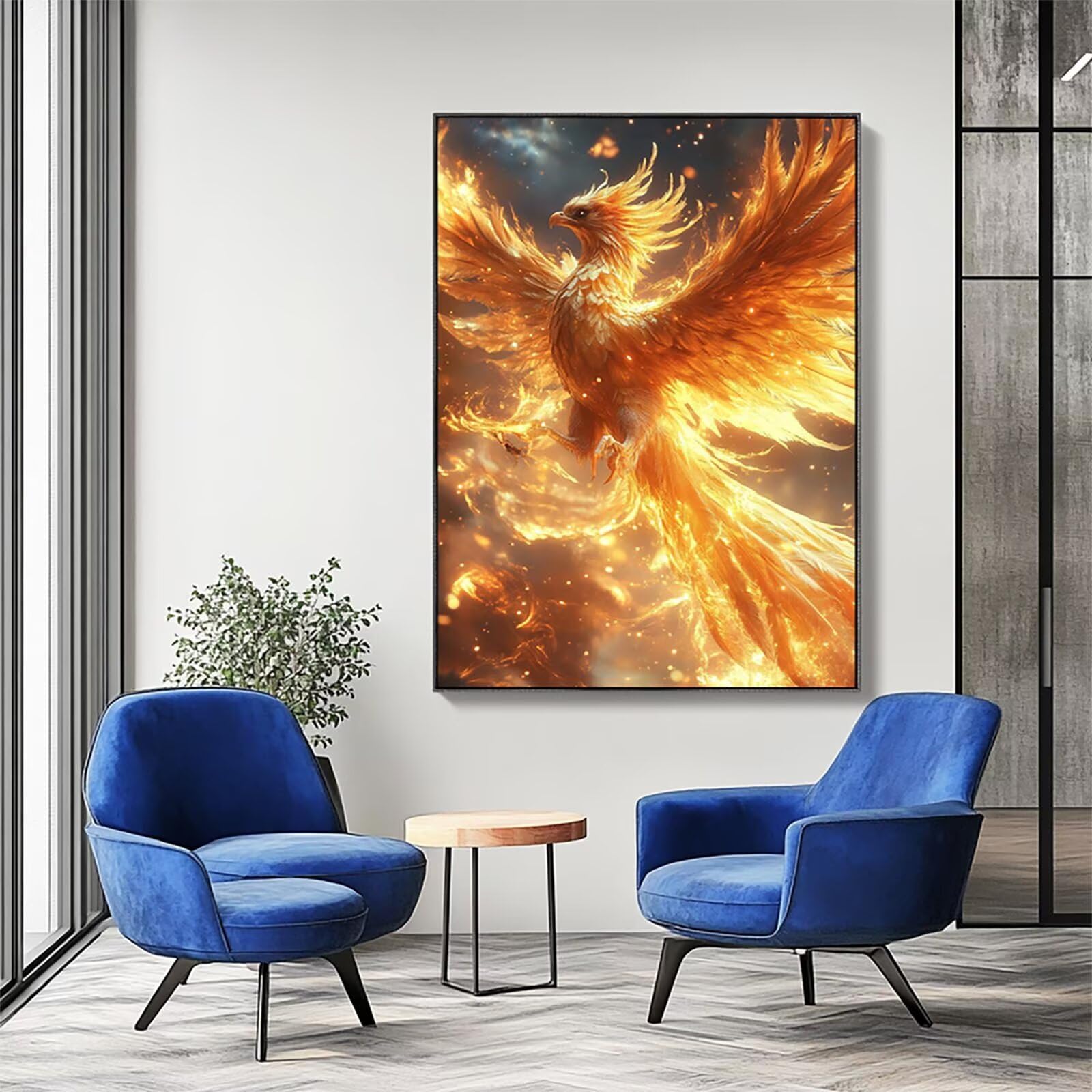 Malowanie według numerów dla dorosłych Feniks DIY płótno malarskie dla dzieci, malowanie według numerów 70 x 95 cm, nowoczesne obrazy salon dekoracje ścienne kolorowanie według numerów, prezent dla