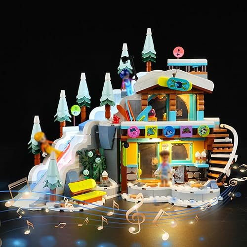 Kit de iluminación LED para Lego Friends Holiday Ski Slope y Café 41756, luz LED compatible con modelos de bloques de construcción Lego 41756