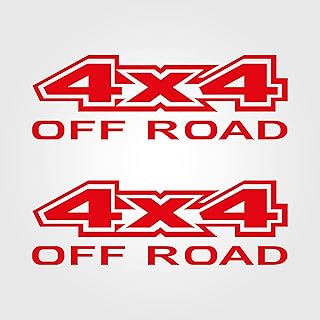Gesar Lot de 2 autocollants 4 x 4 cm – autocollant off Road – autocollant 4 x 4 cm pour SUV – Autocollant voiture – Autocollant tout-terrain – Convient pour voitures et motos – (rouge)