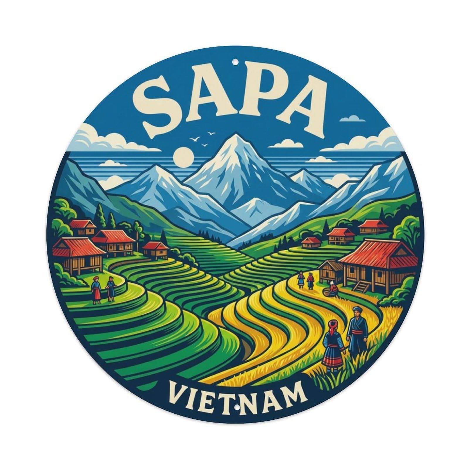 Galvaxio Style Vietnam Retro Travel Sapa Metal Tin Sign