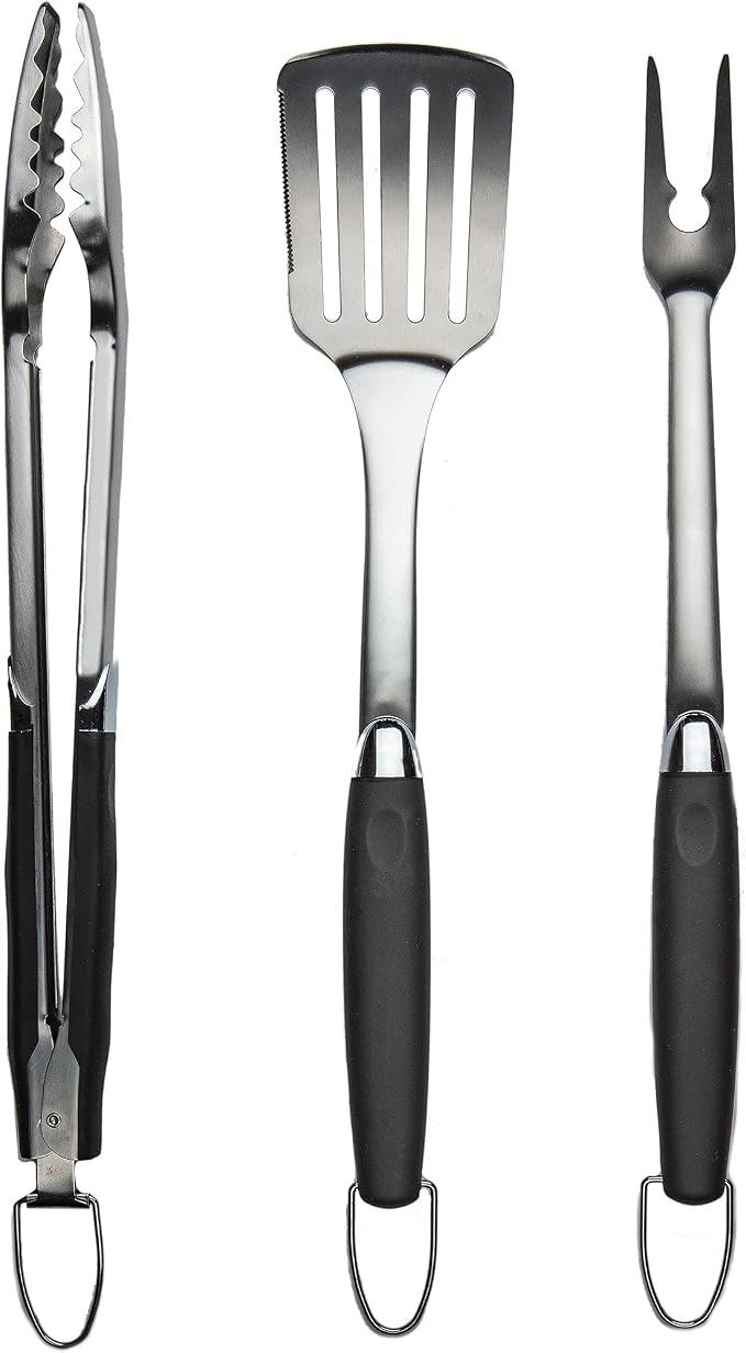 Set de 3 utensilios para parrilla en acero inoxidable miniatura 2