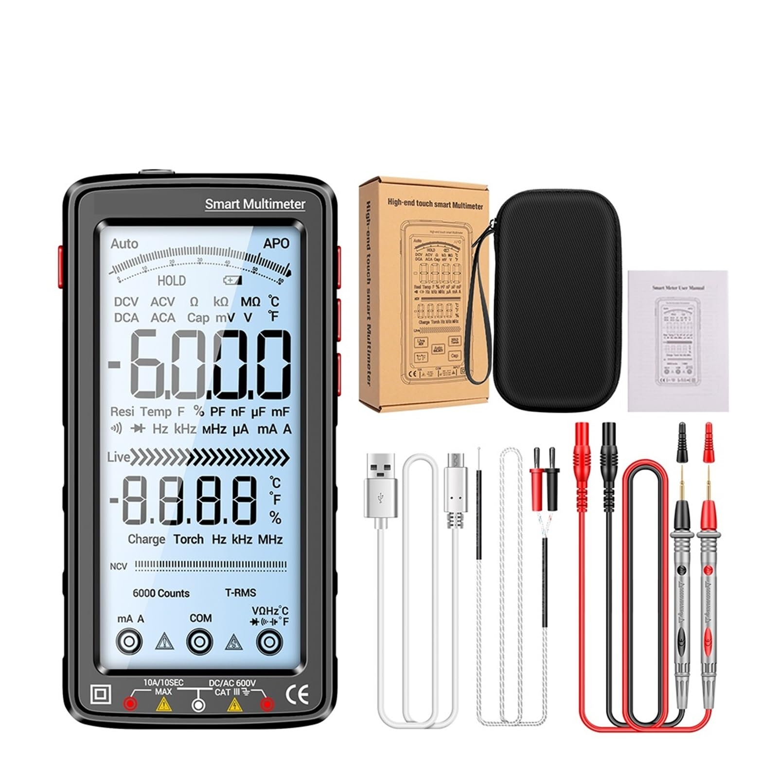 Multimètre électrique vrai RMS rechargeable pour des mesures rapides et précises - 7