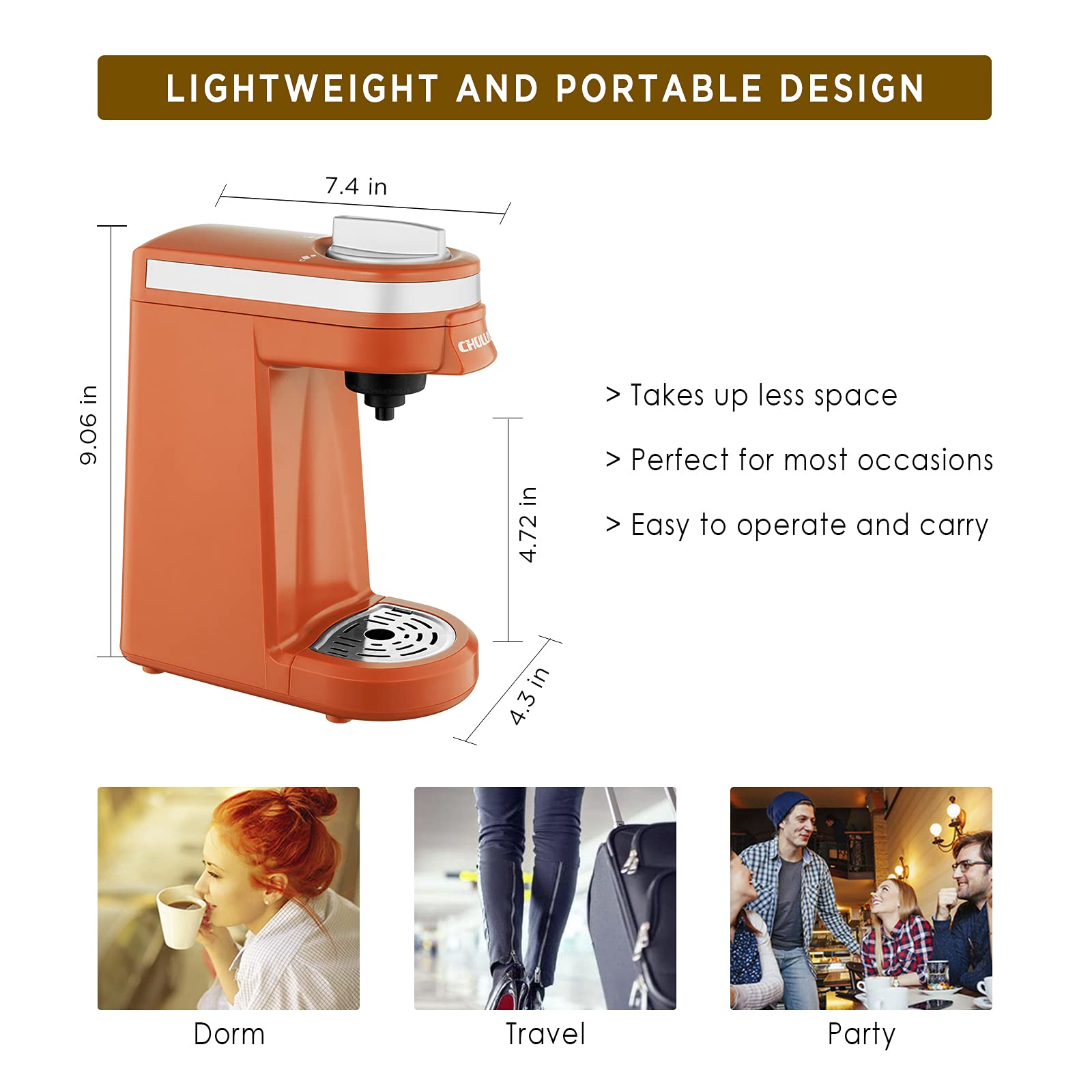 CHULUX Coffee Maker SingleServe Coffee Machine for Capsule,Orange Buy