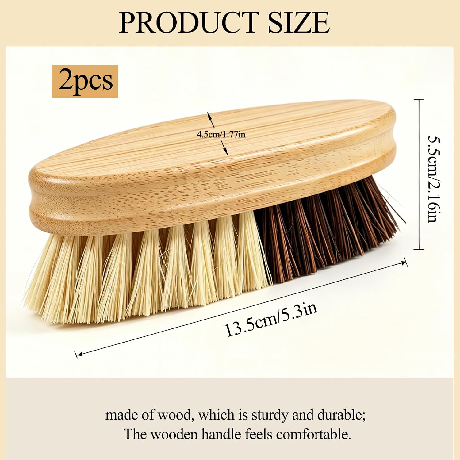 Fruit & Vegetable Cleaning Brushes, Brown, 2-Pack