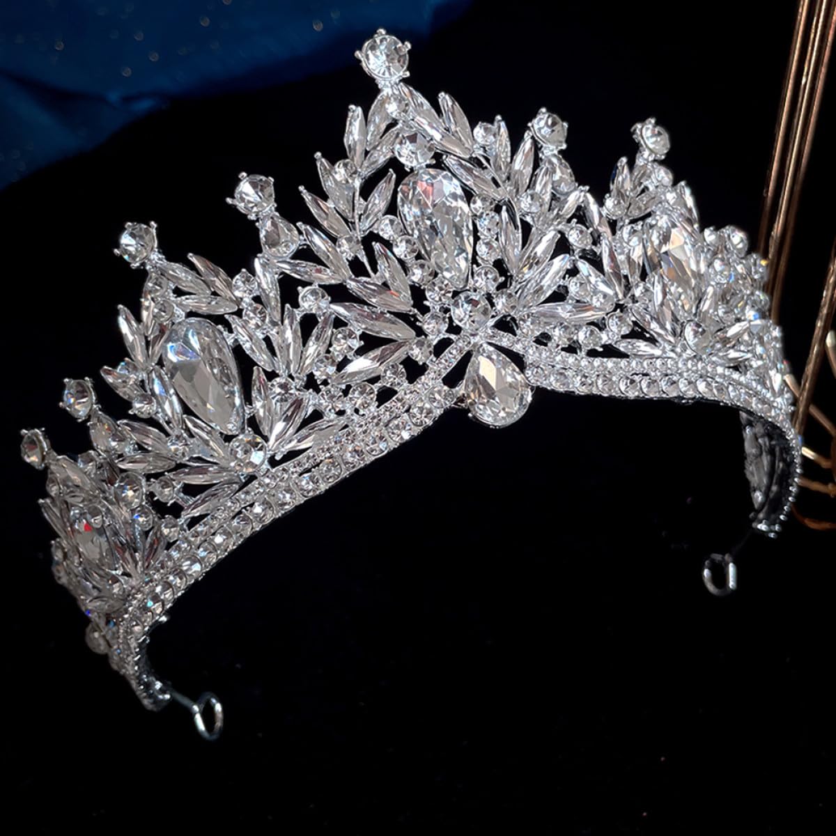 Tiara de Novia para Boda Gemas de Imitación Plateada, Accesorio Cabello de Mujer y Niña, Ligera y Elegante para Eventos Nupciales y Celebraciones Obsequios