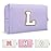 Personalized Makeup Bag Initial A-Z Preppy Patch Bag,Small PU Leather Travel Cosmetic Bag Pouch with Zipper,Purple Cute Toiletry Bag,Gift Ideal for Teen Girls Women Birthday Friend Mom,Latter L