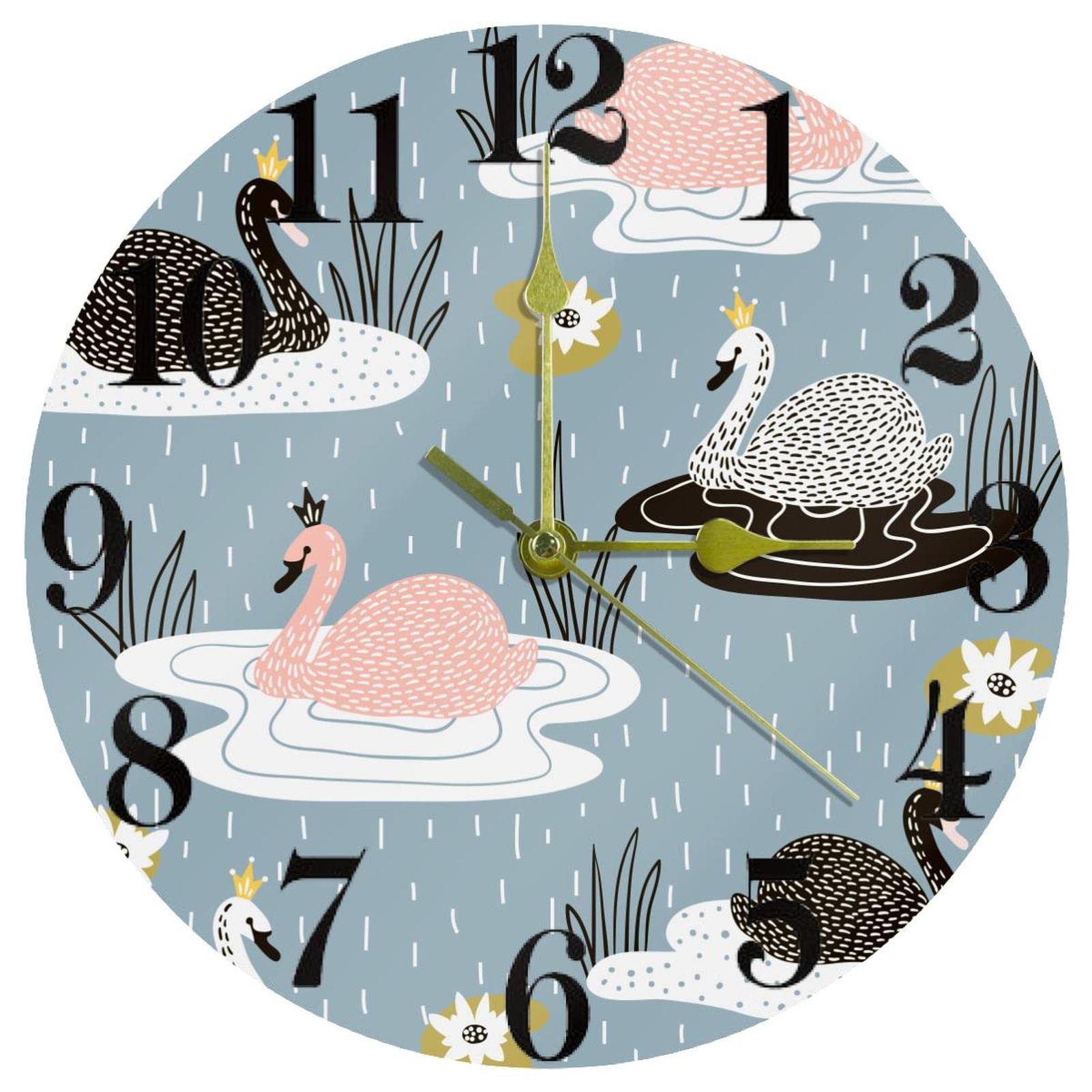 Horloge muette couronne de pluie pour décoration cuisine et salon