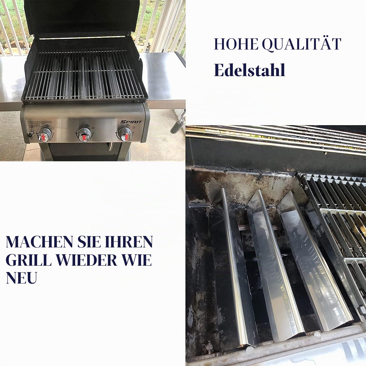 GFTIME 38,9cm Flavorizer Bar 7636 für Spirit E-310/320/330 (2013-Current), Spirit II E/S 310 & 210 Serie Gasgrill (mit vorderen Brennerknöpfen), Edelstahl Hitzeplatte Ersatzteile