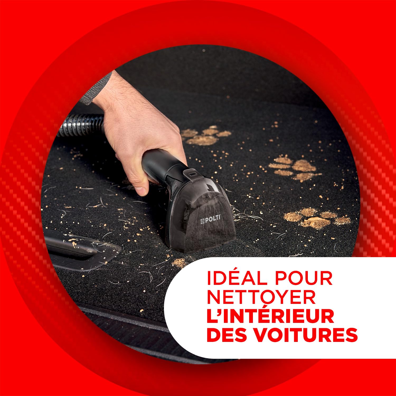 Polti StainOver SC20, shampouineusevapeur 4 en 1 pour éliminer les taches, détacheur avec fonction vapeur, idéal pour les propriétaires d'animaux, 9 accessoires inclus, Gris Clair