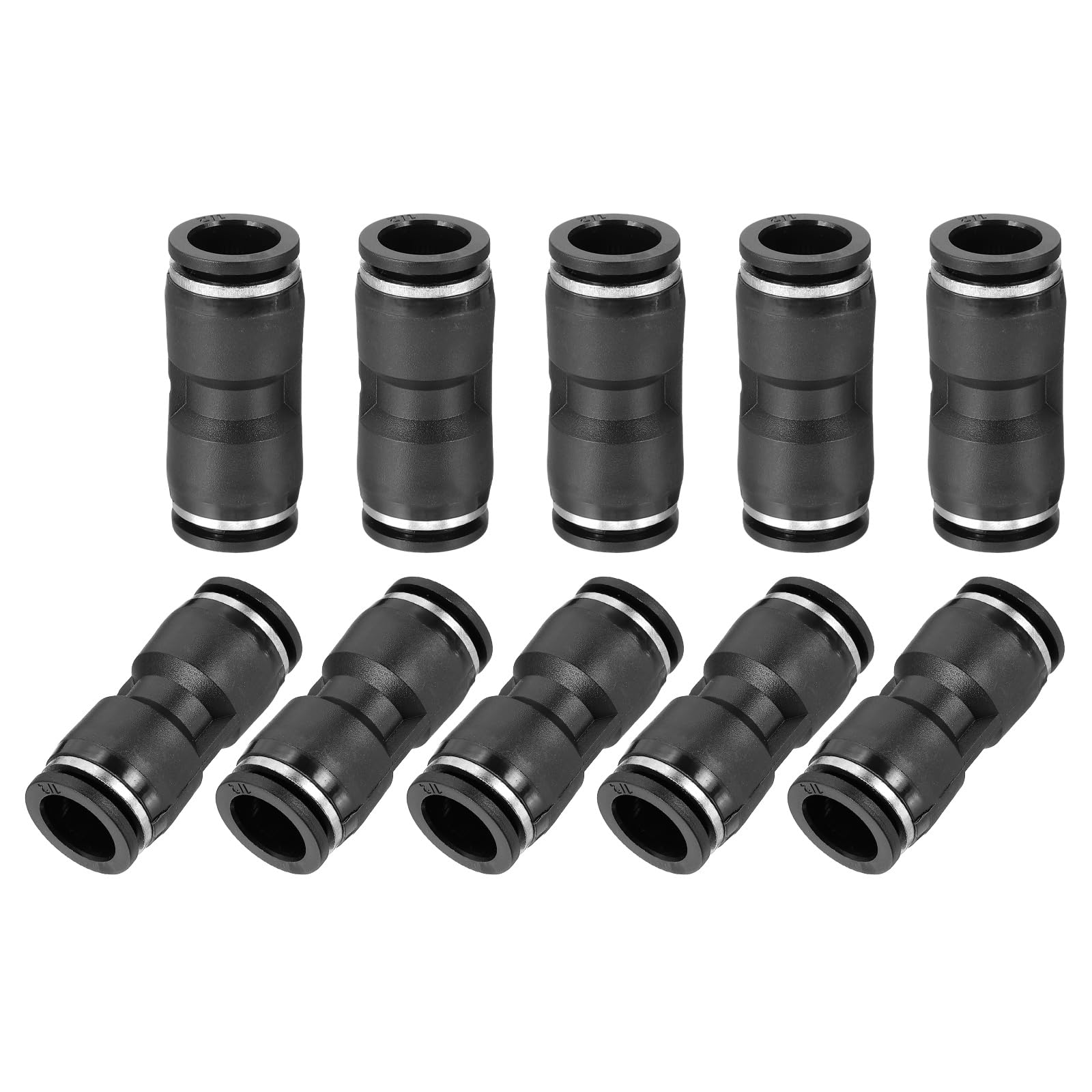 Conector rápido recto de 1/2 pulgada para tubo neumático manguera de agua y gas negro 10 piezas