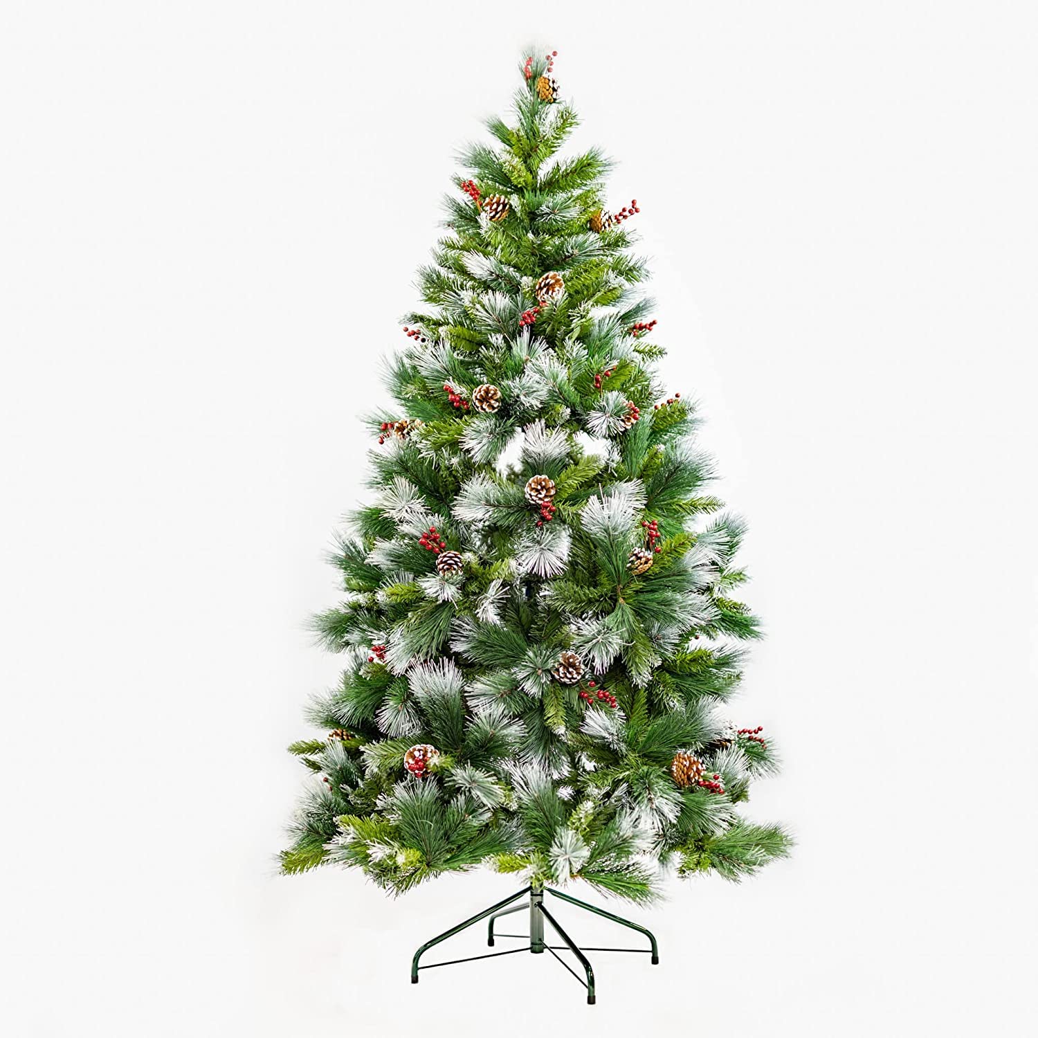 Marco Paul Artificial Snow Tipped Xmas Tree with Pine Cones & Berries