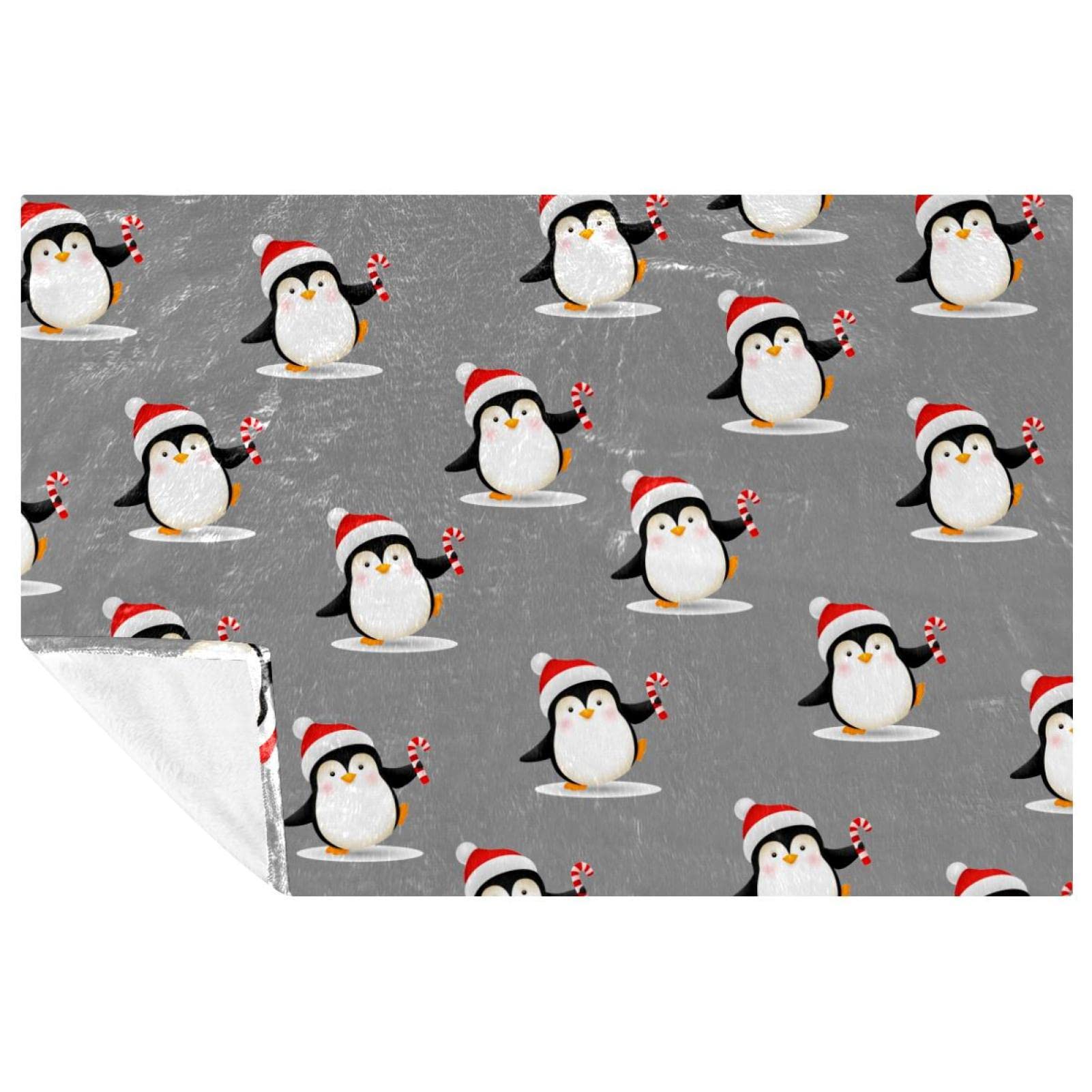 Bonnet de Noël pingouin plaid chaud pour pique-nique, camping et moments cocooning
