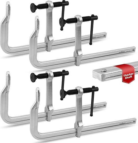 Vista 12 de HORUSDY Paquete de 8 abrazaderas de barra para carpintería, abrazaderas de barra de 12" y 6", juegos de abrazaderas para carpintería, abrazaderas